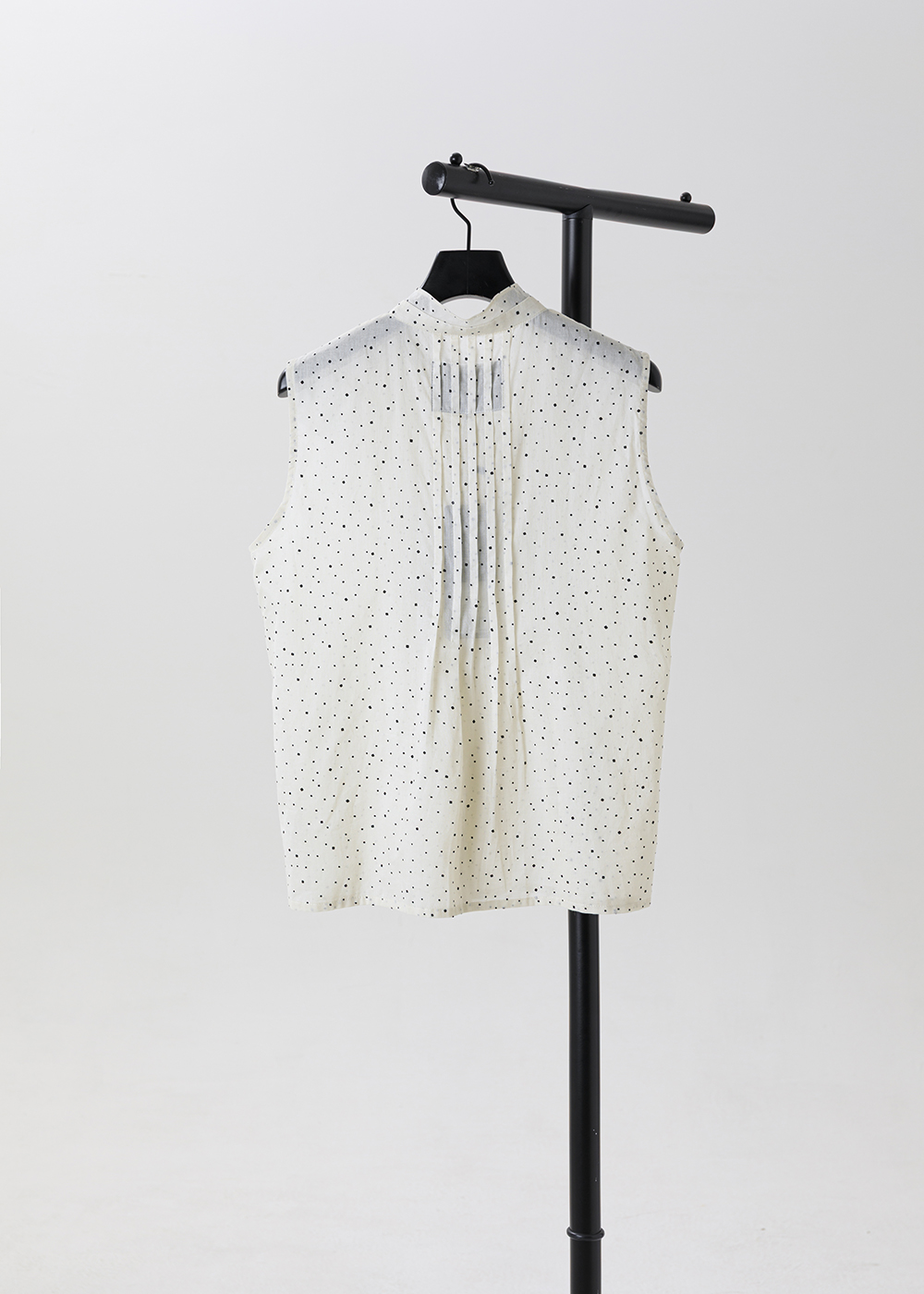 |微粒光影|立領褶飾無袖上衣