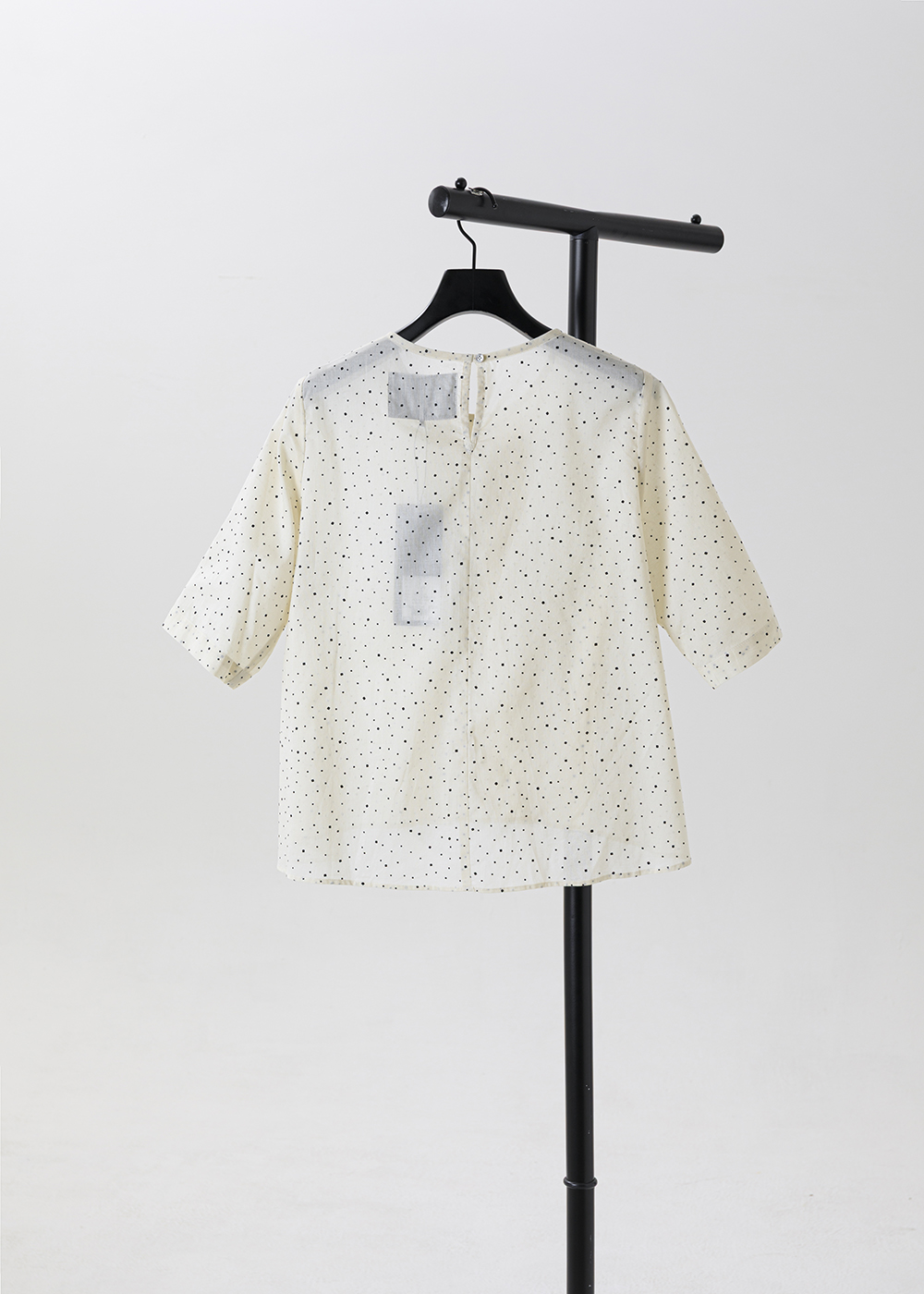 |微粒光影|前摺飾襬短袖上衣