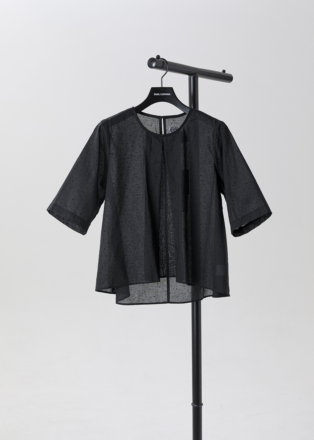 |微粒光影|前摺飾襬短袖上衣
