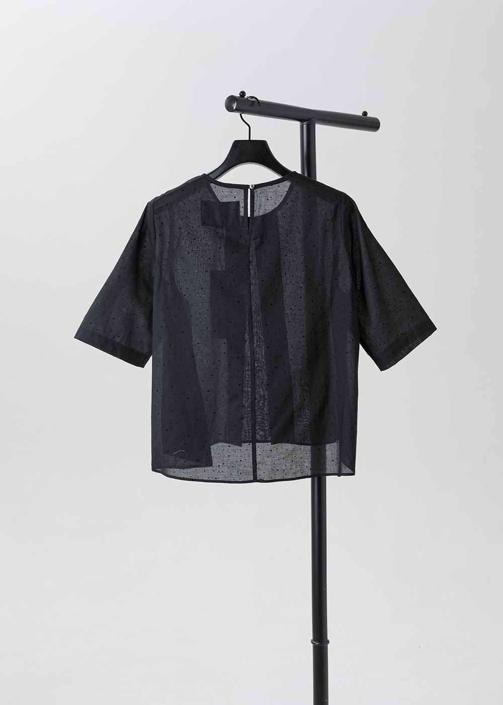 |微粒光影|前摺飾襬短袖上衣