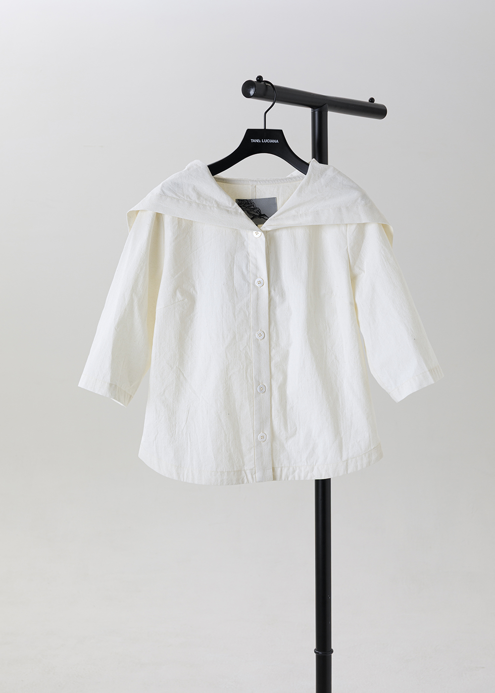 |棉結光影| 伊莉莎白翻領五分袖襯衫