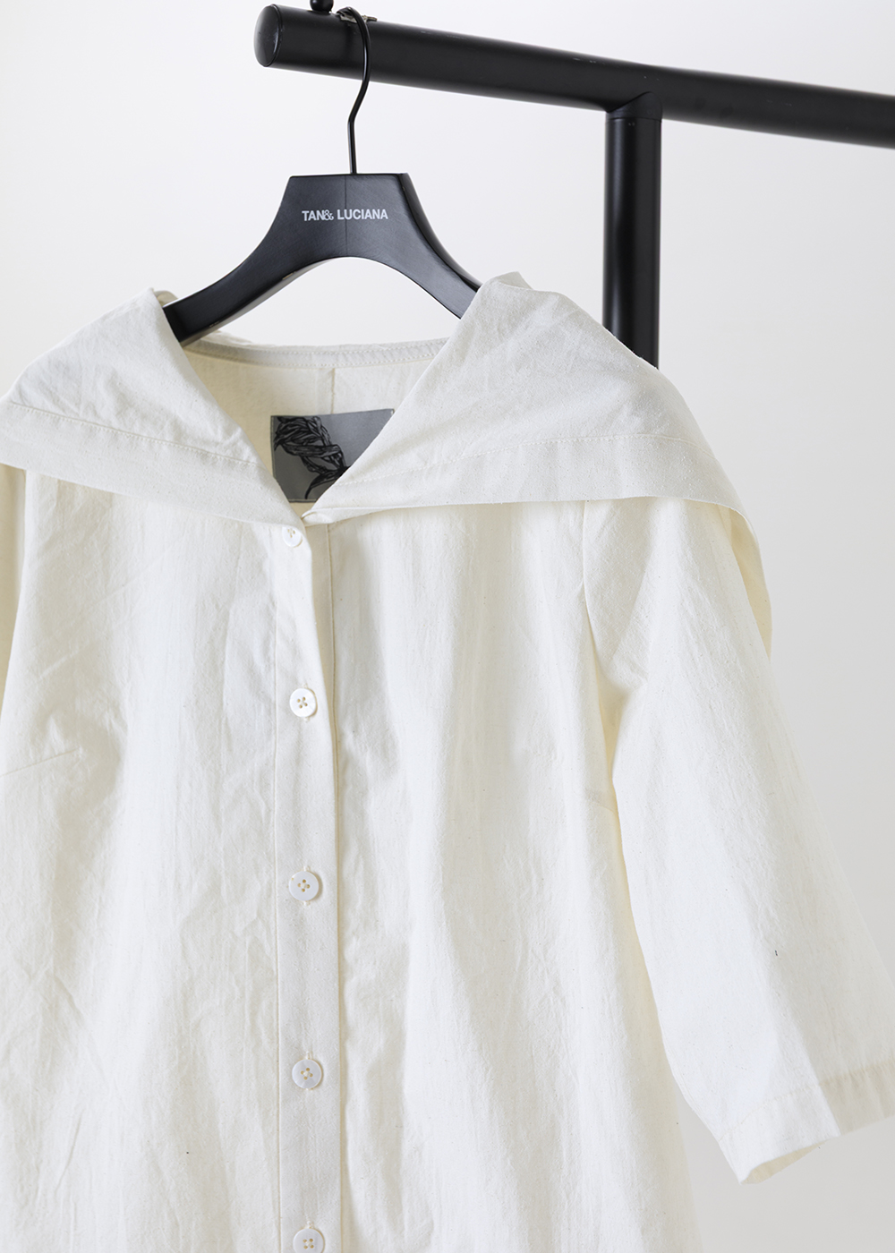 |棉結光影| 伊莉莎白翻領五分袖襯衫