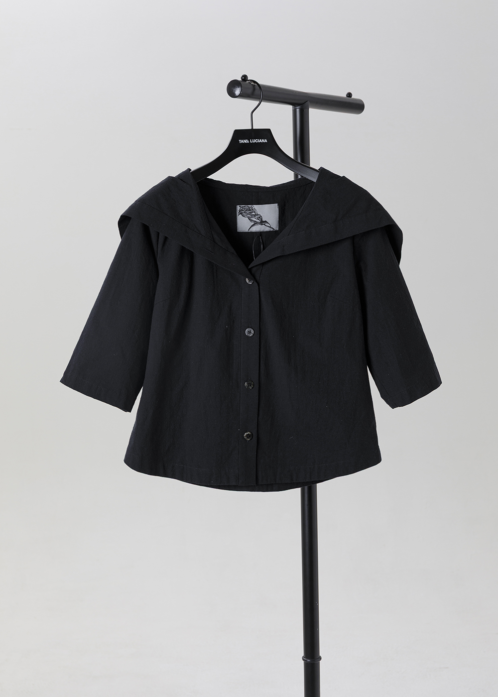 |棉結光影| 伊莉莎白翻領五分袖襯衫