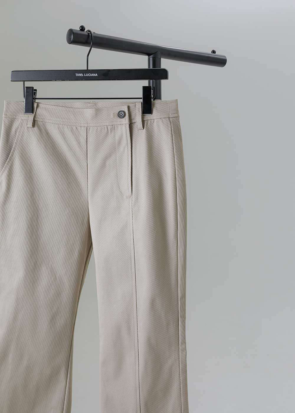 不對稱飾片開衩長褲