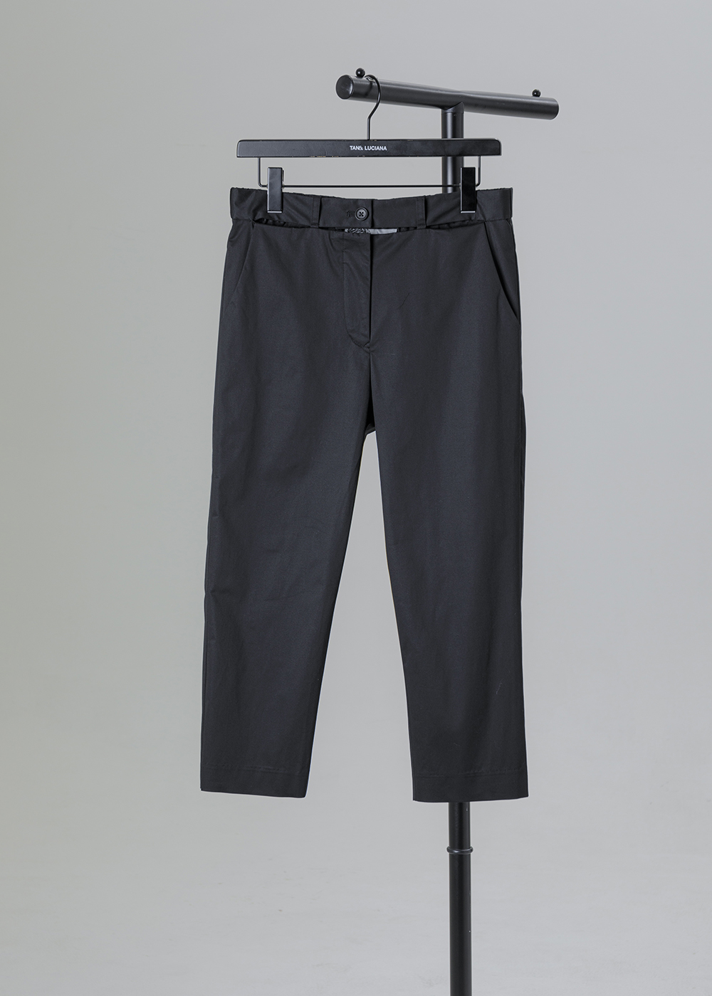 留白腰頭鏤空層次長褲