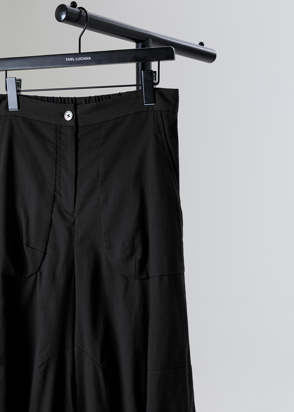 靜序流線高腰寬擺寬褲