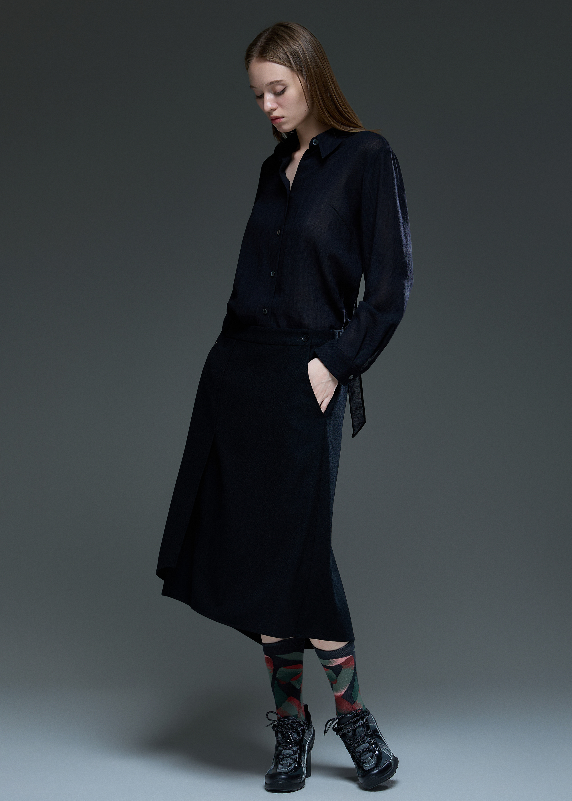 Wool Midi Skirt