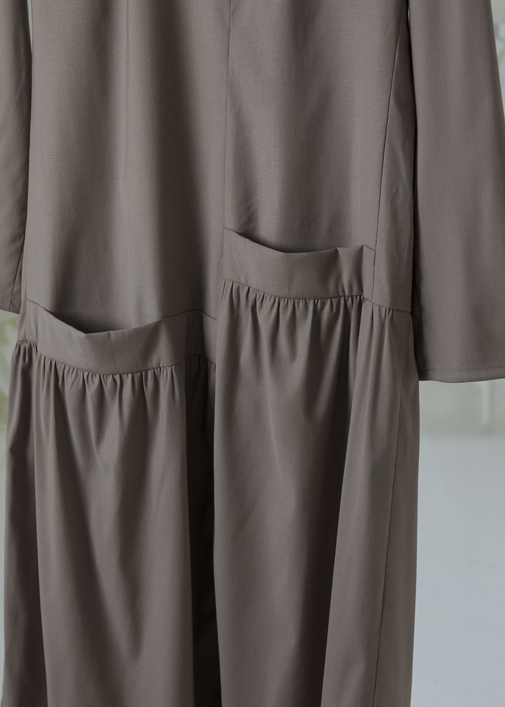 微瀾立裁抽皺長洋裝