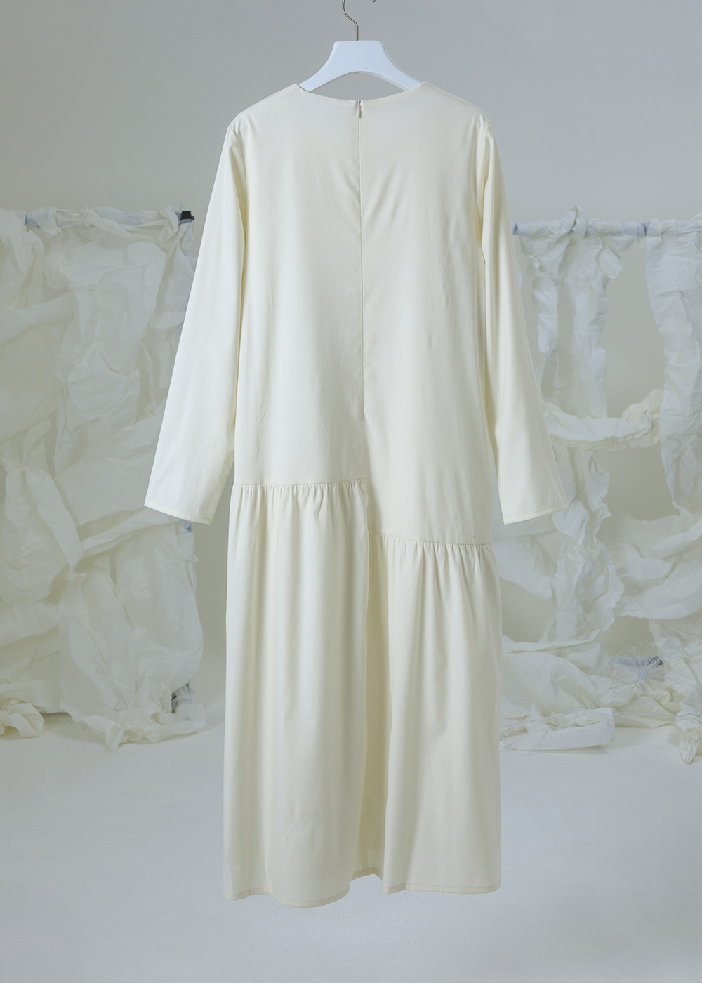 微瀾立裁抽皺長洋裝