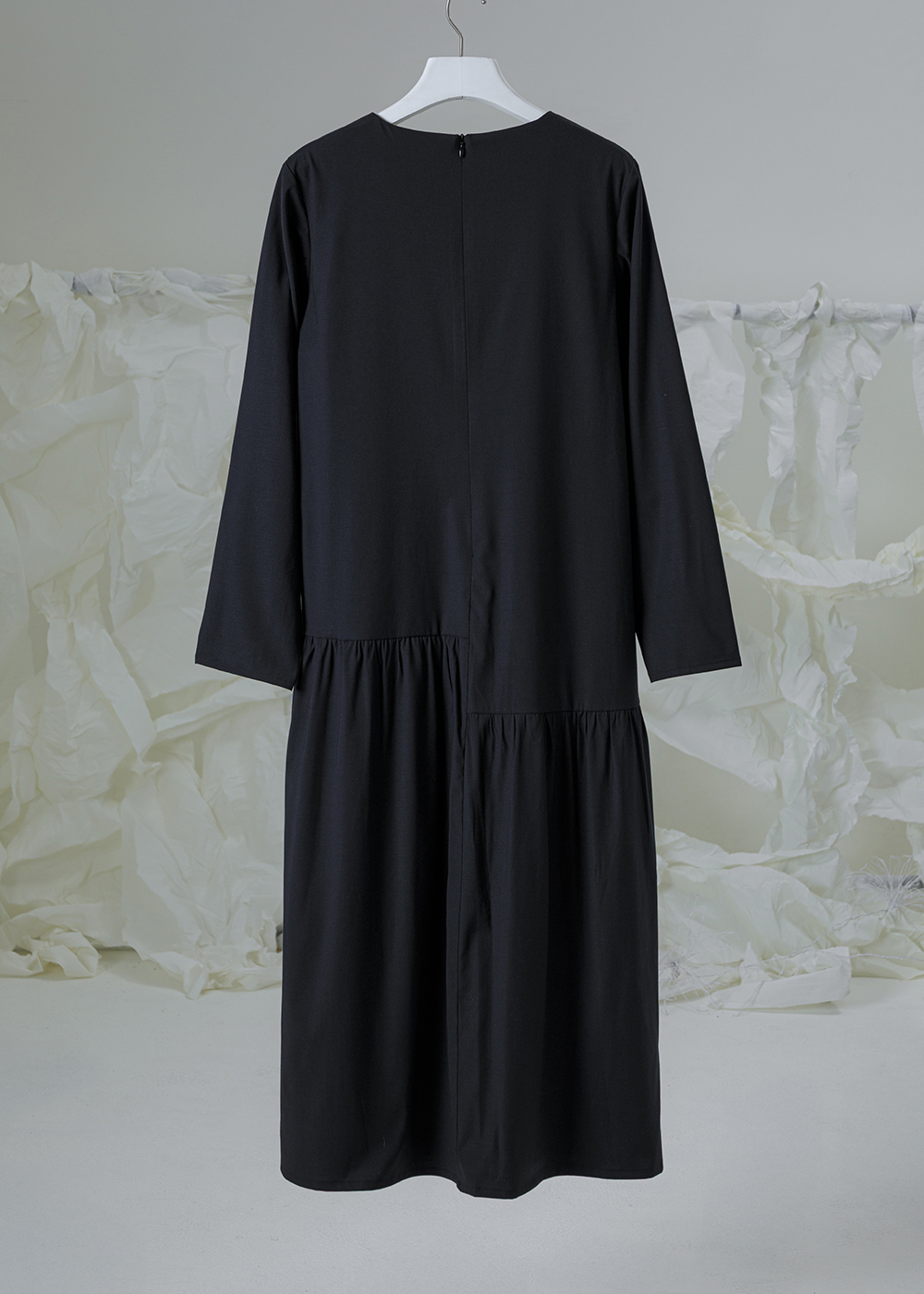 微瀾立裁抽皺長洋裝