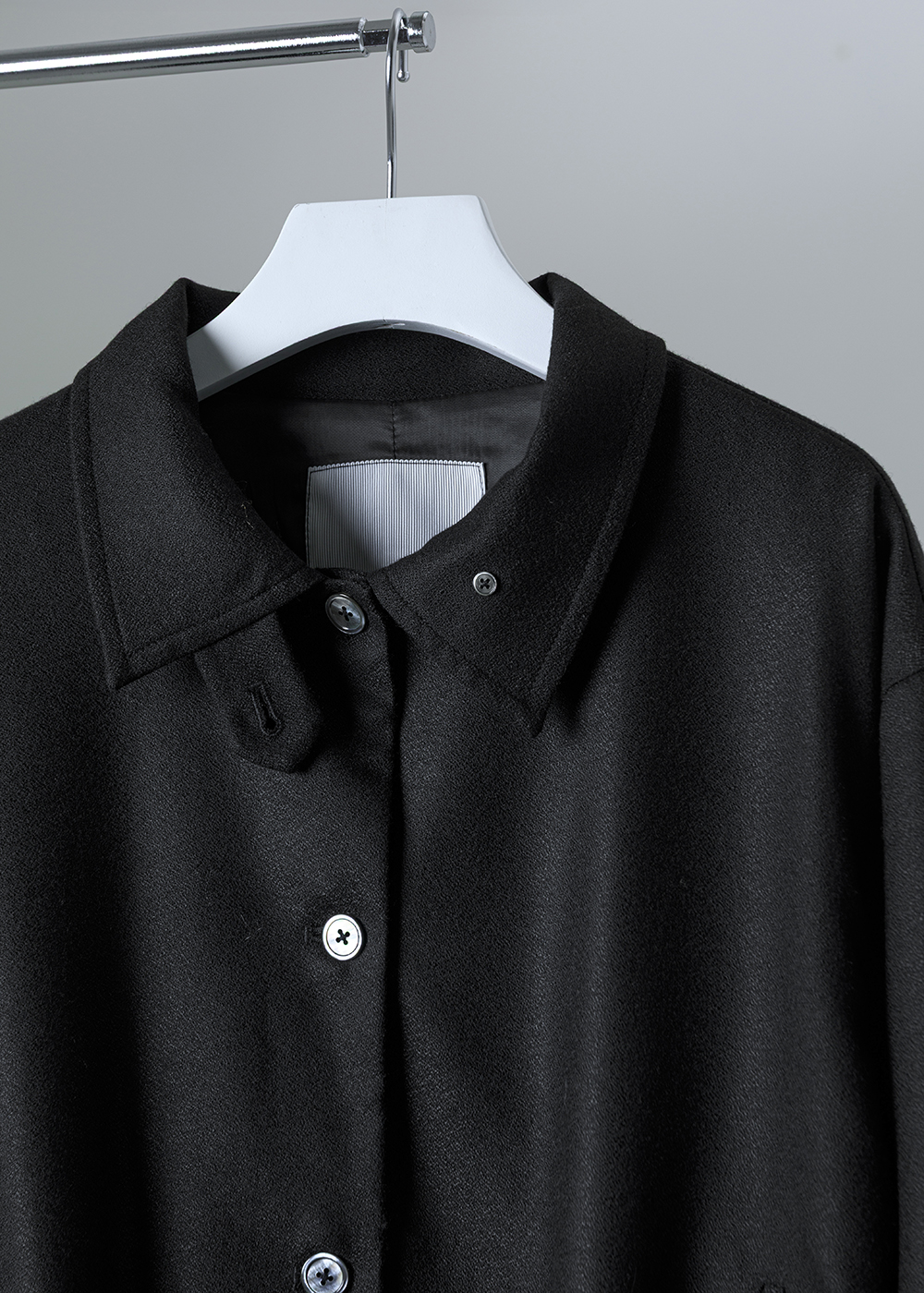 霧砂立領短版保暖外套