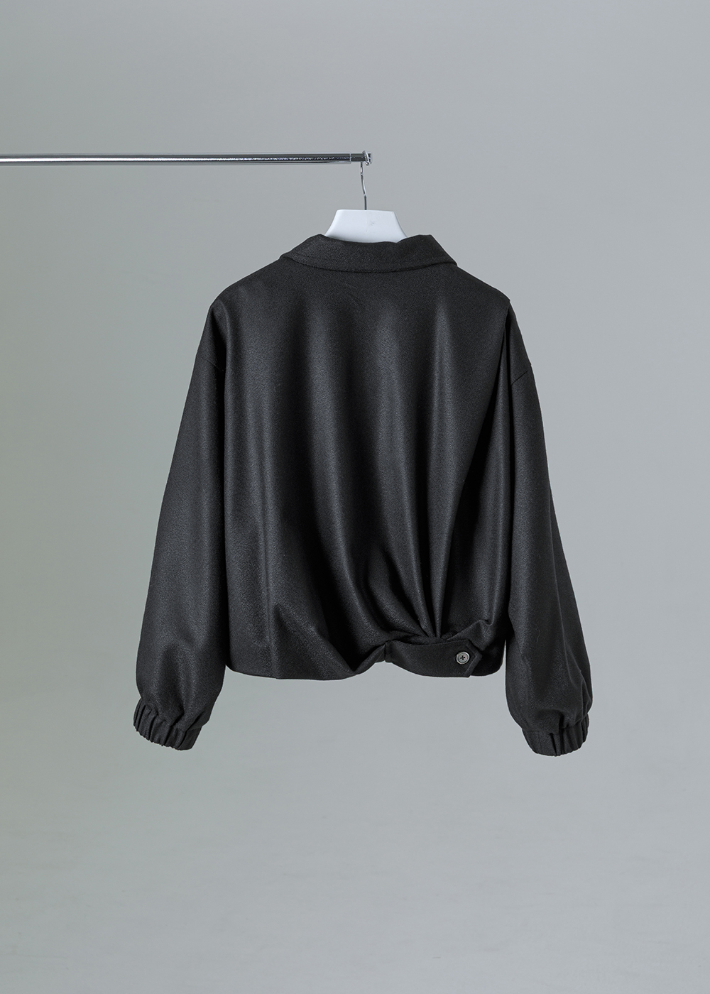 霧砂立領短版保暖外套