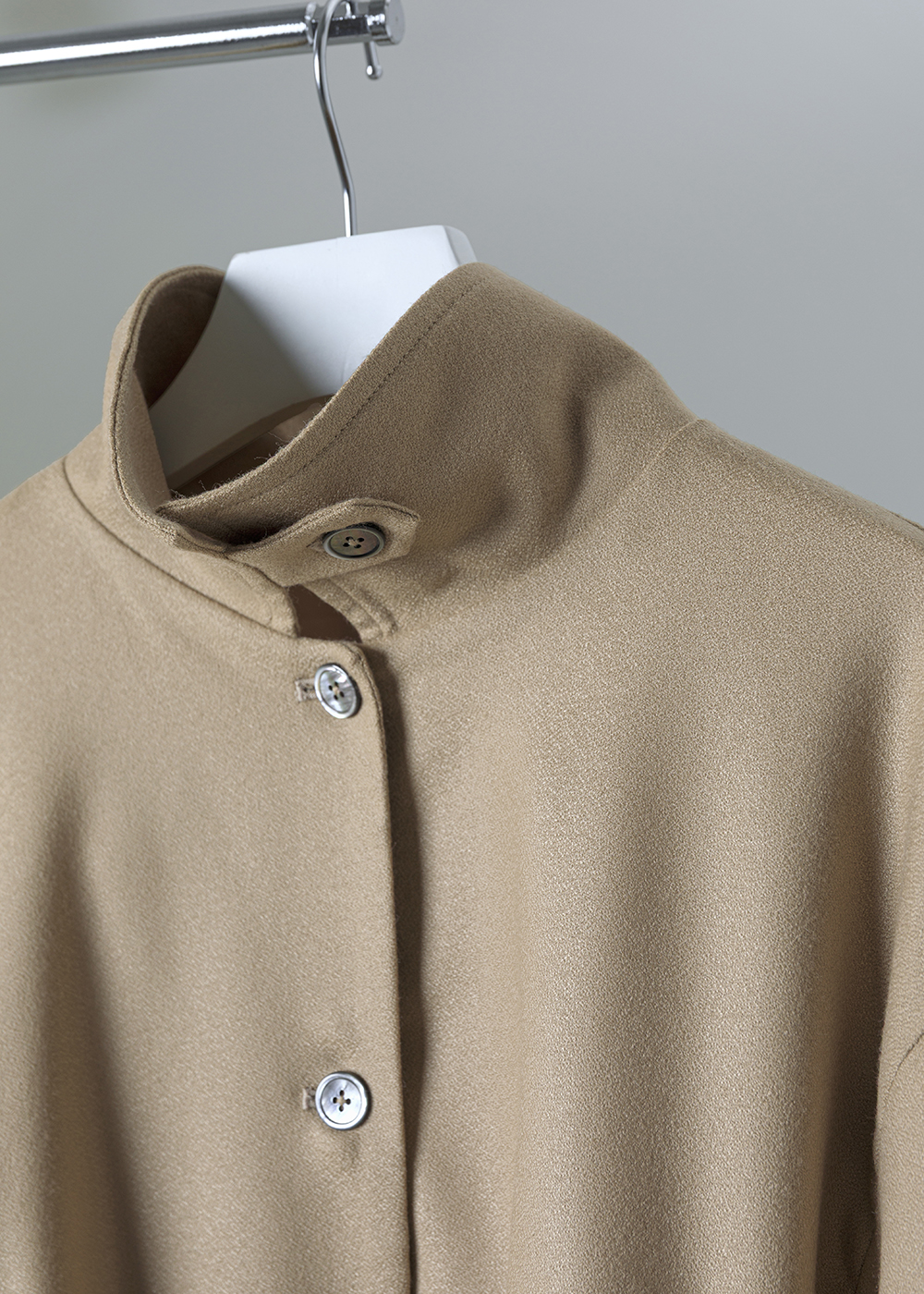 霧砂立領短版保暖外套