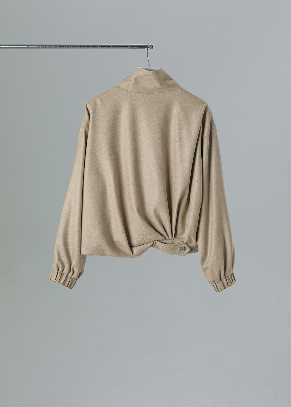 霧砂立領短版保暖外套