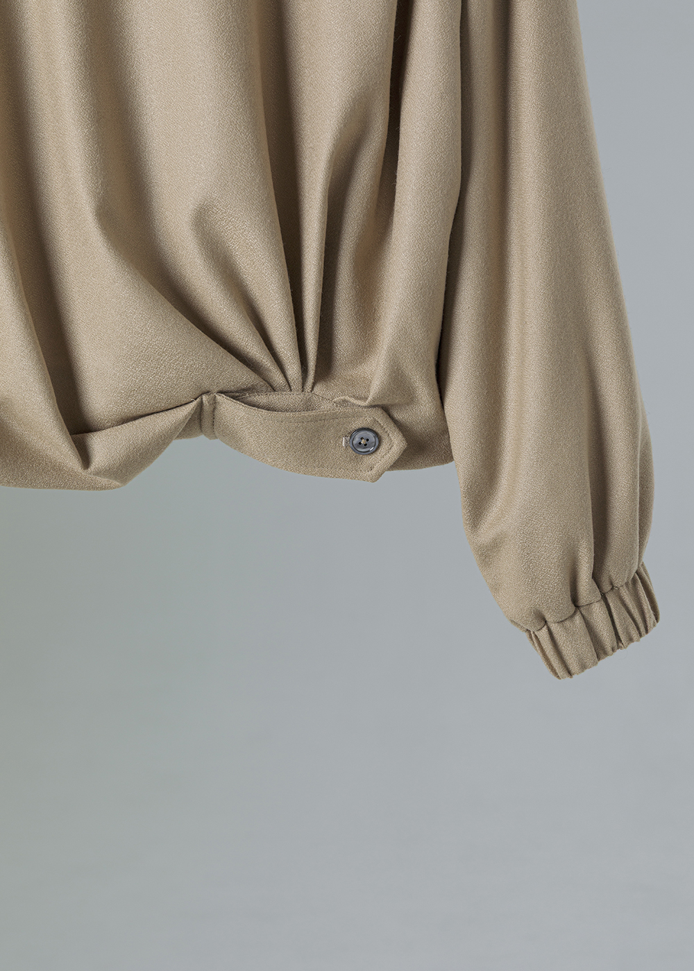 霧砂立領短版保暖外套