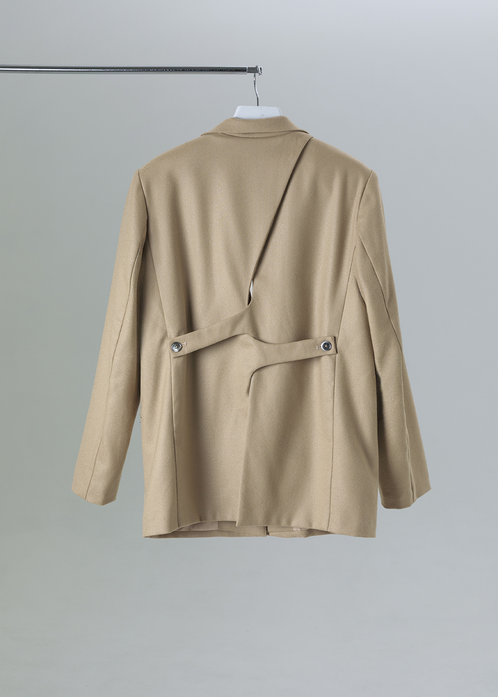 柔霧暖絨後背造型外套