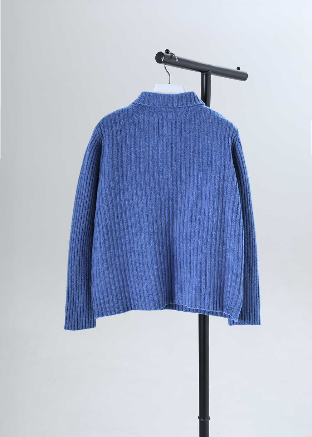 襯衫領羅紋開襟羊毛外套