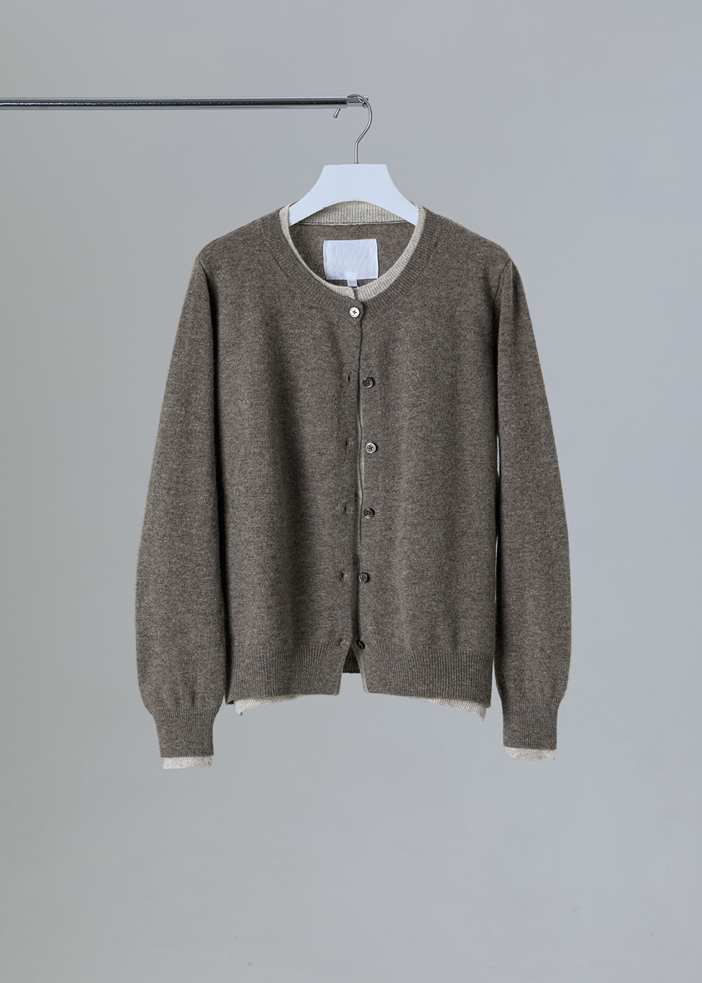  跳色滾邊開襟針織外套