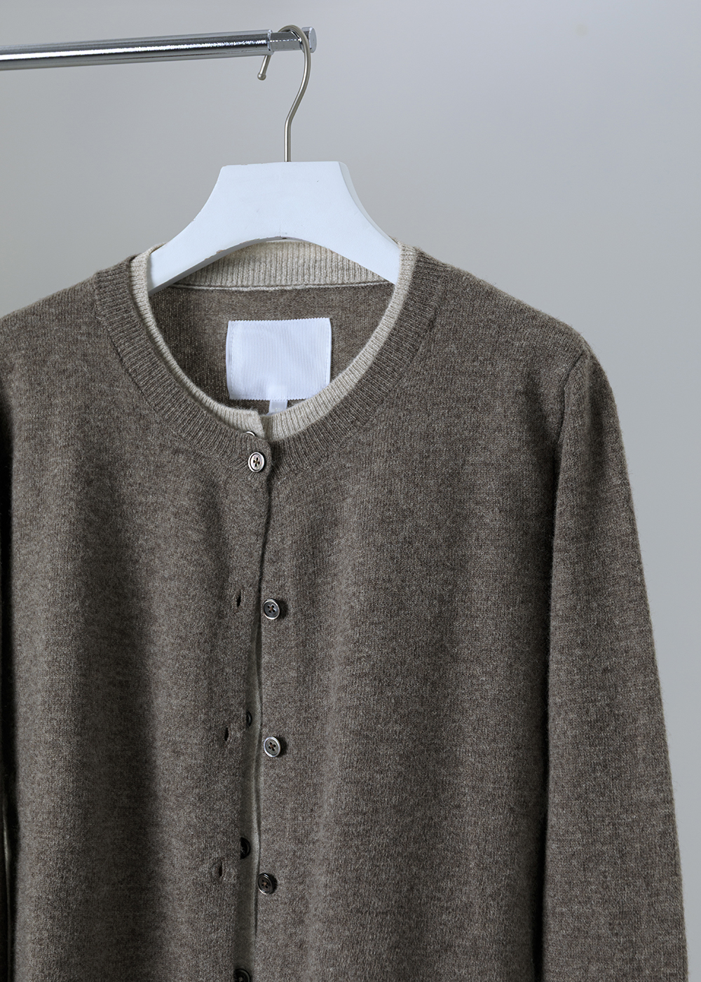  跳色滾邊開襟針織外套