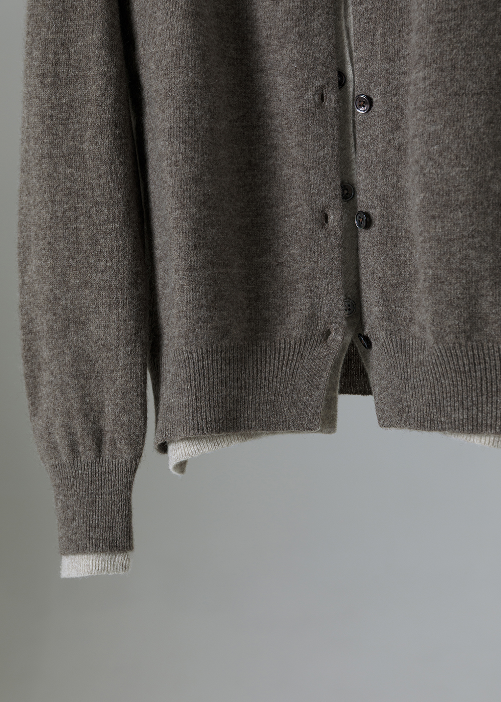  跳色滾邊開襟針織外套