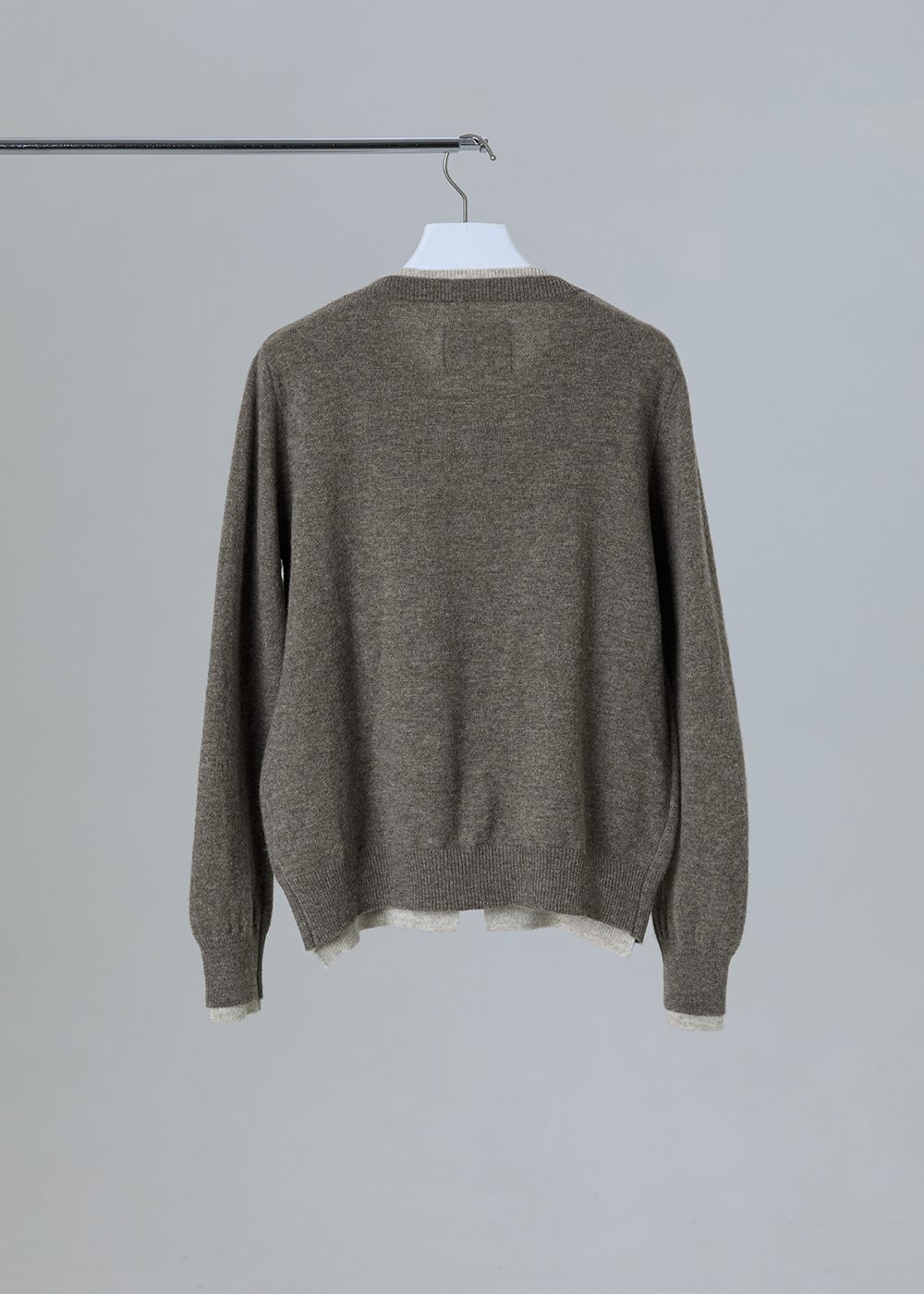  跳色滾邊開襟針織外套