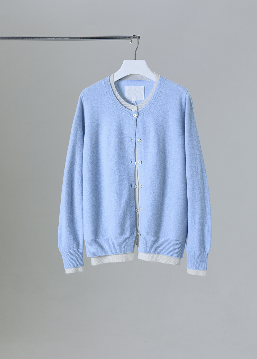  跳色滾邊開襟針織外套