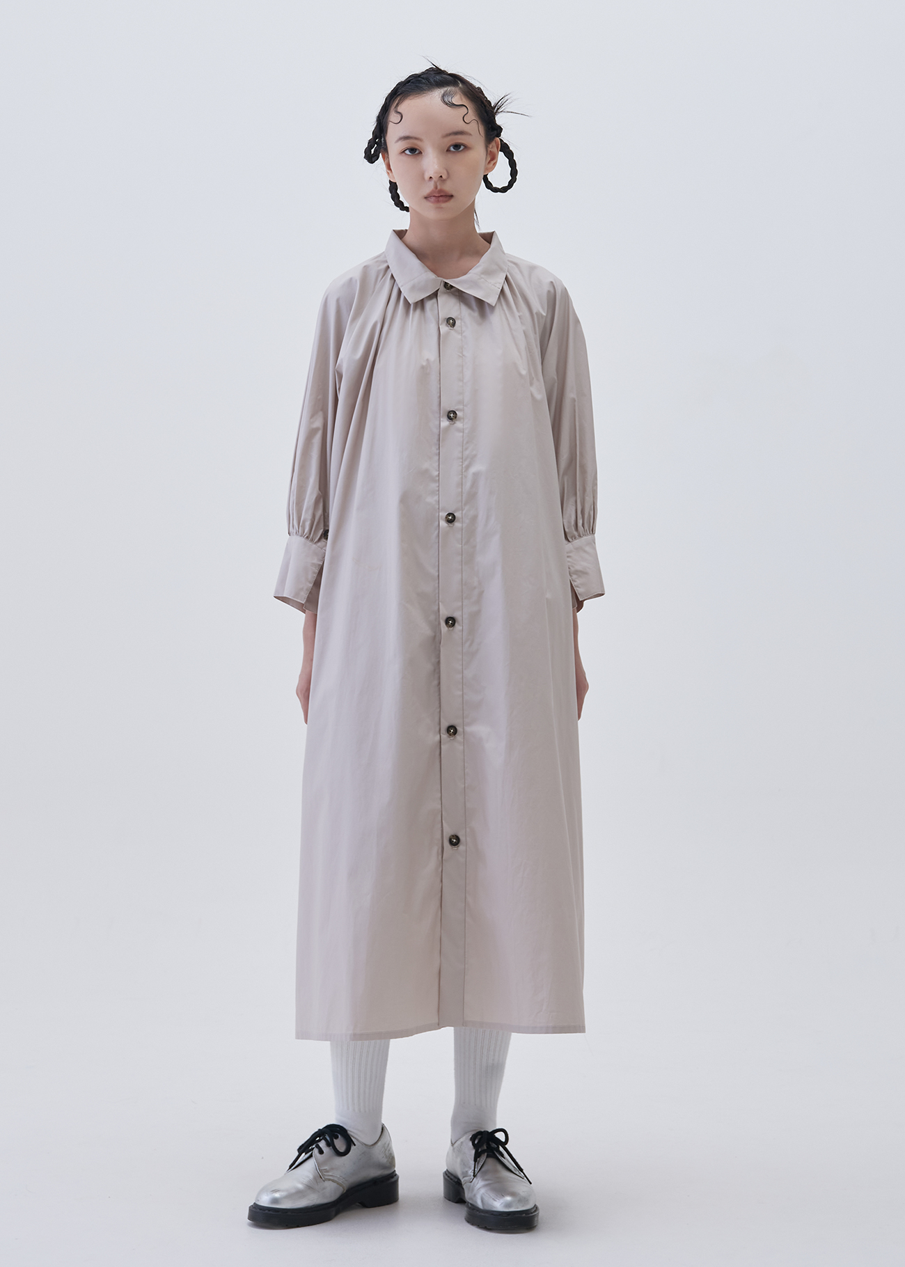 Puff Sleeve Shirt Dress