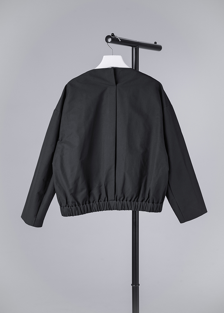 Collarless Bomber Jacket