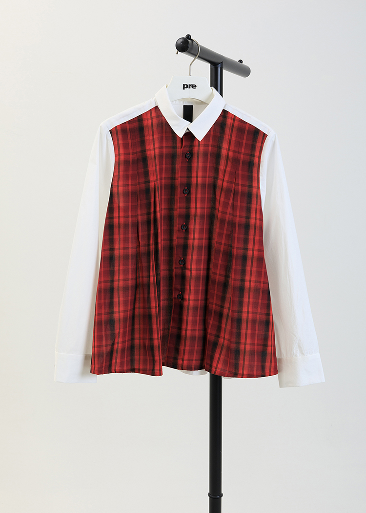 Plaid Spliced Shirt