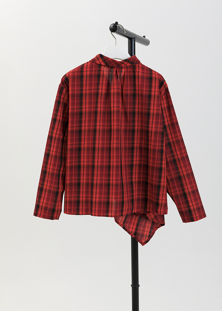 Asymmetric Plaid Shirt