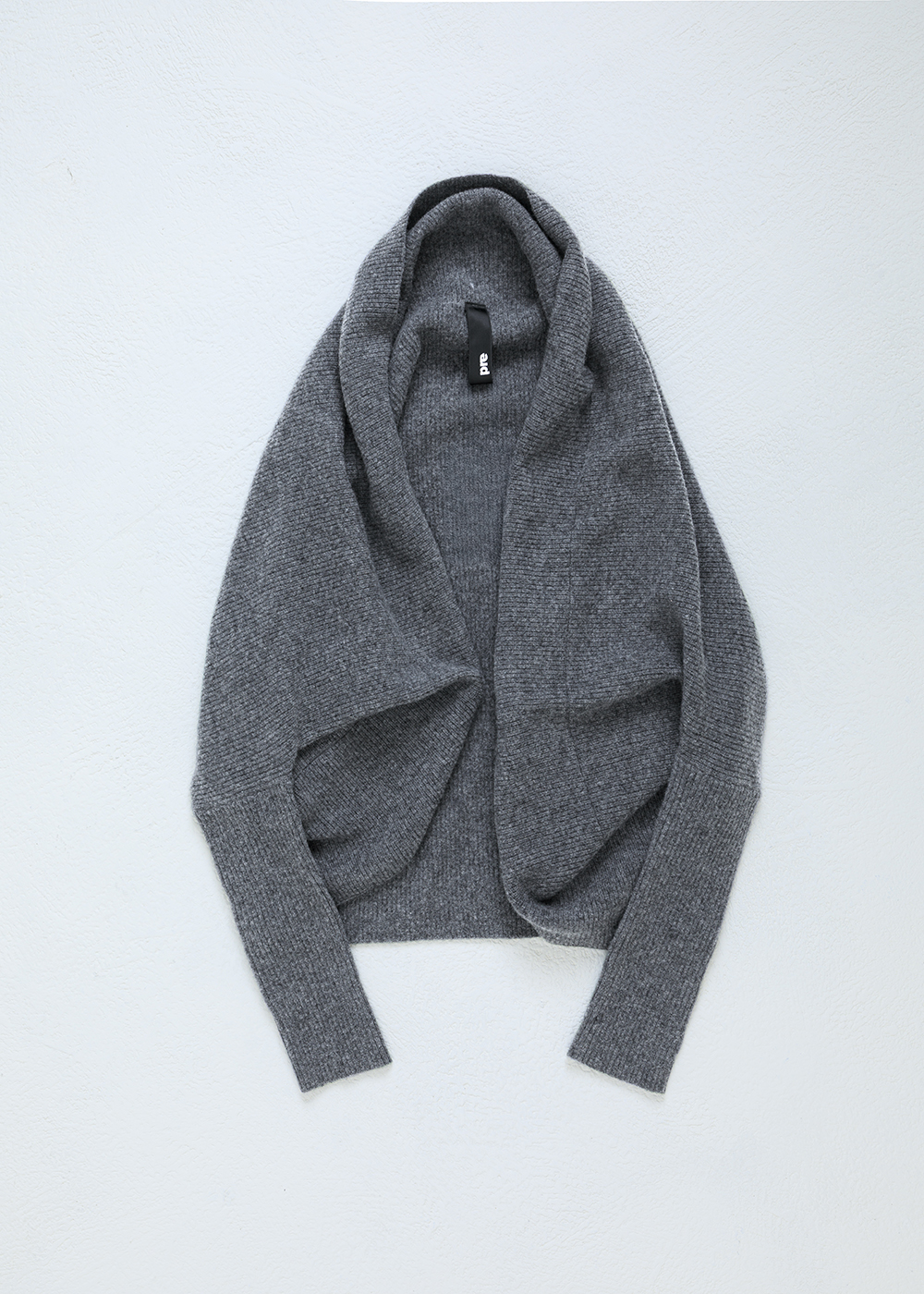 羊毛無釦飛鼠袖針織外套