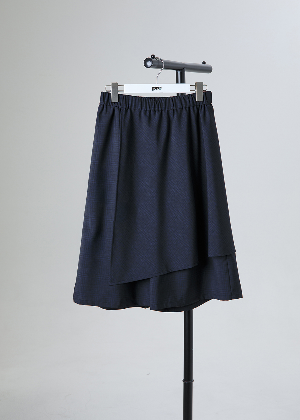 不對稱暗格紋疊片寬褲