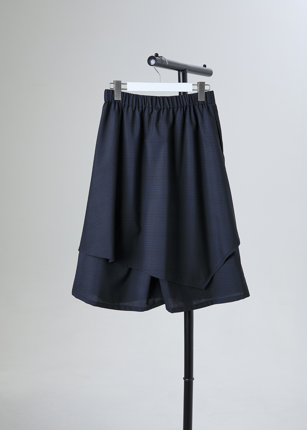 不對稱暗格紋疊片寬褲