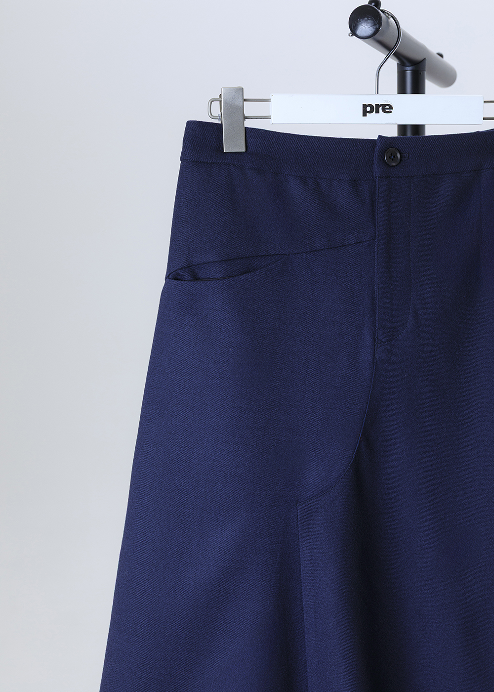 毛料墨影不對稱解構拼接半身裙