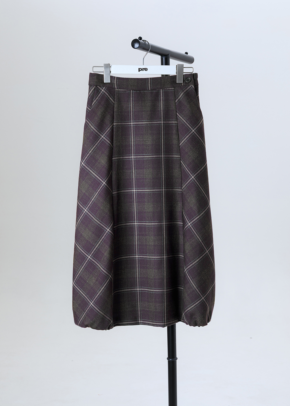 蘇格蘭拼接格紋立體花苞裙