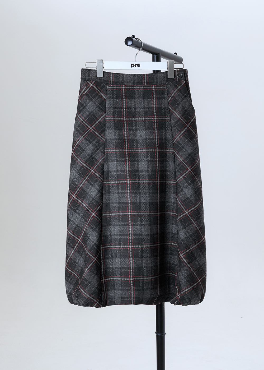 蘇格蘭拼接格紋立體花苞裙