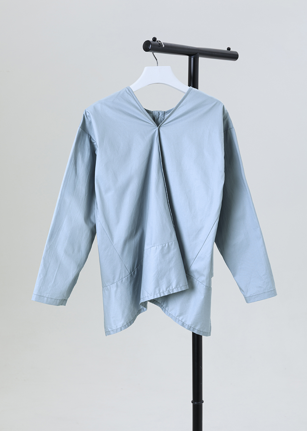 垂序落片拼接開襟襯衫