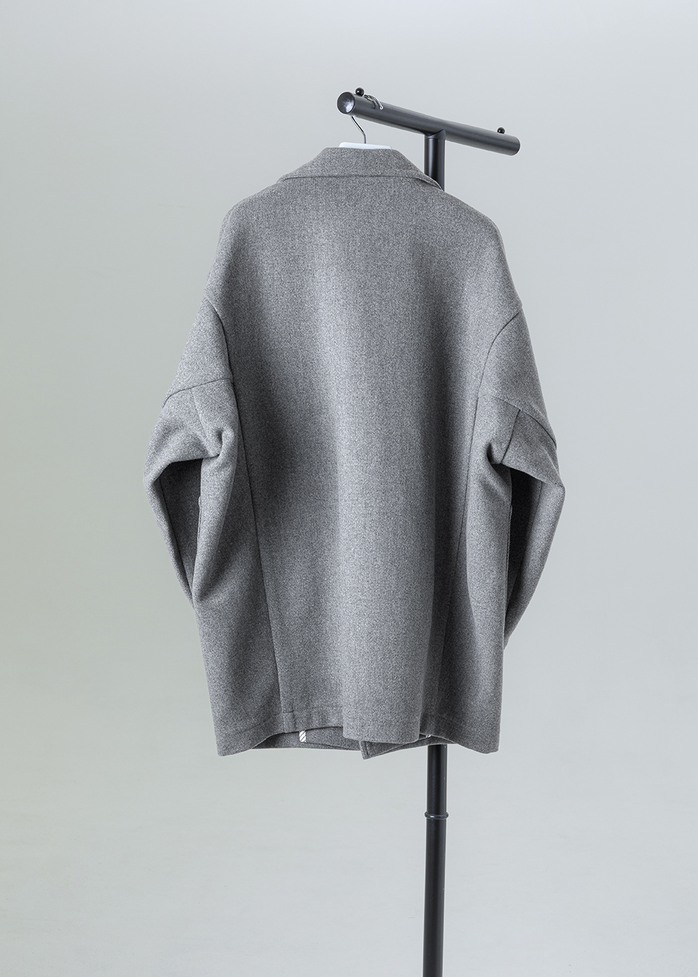 序層毛呢混紡落肩寬版外套