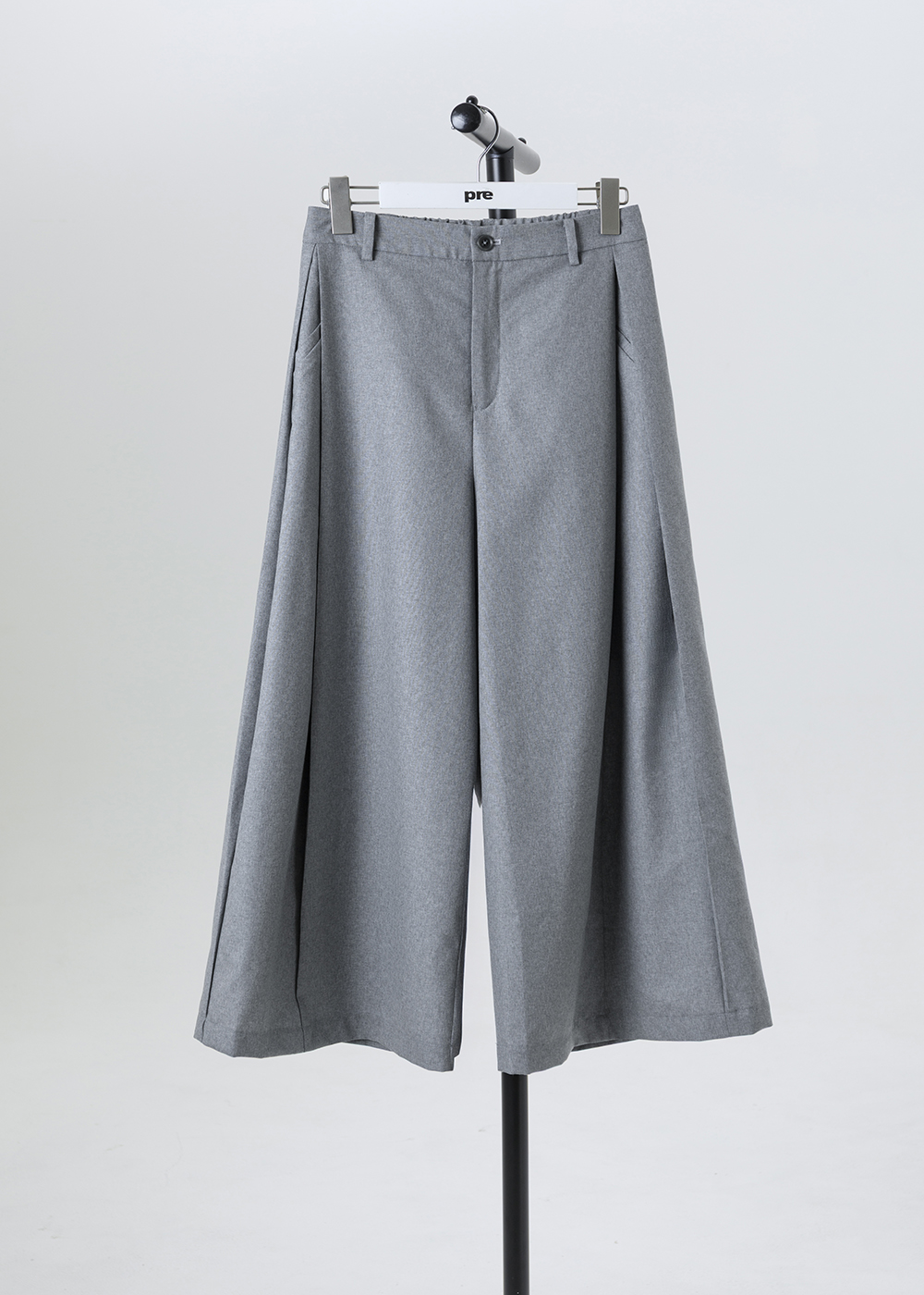 對摺活褶長寬褲 