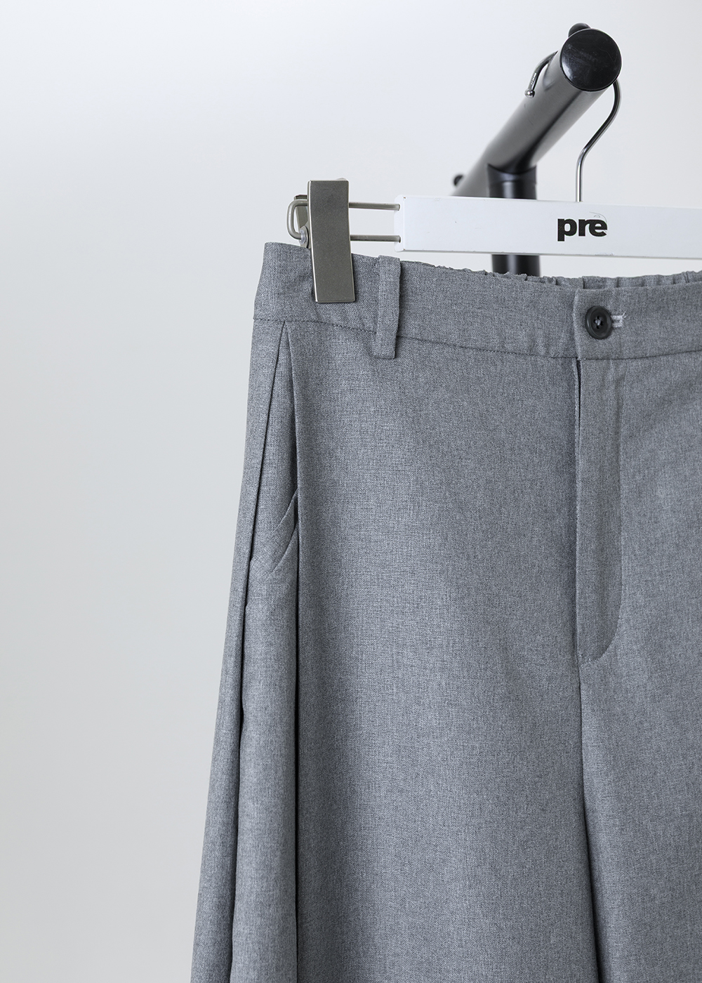 對摺活褶長寬褲 