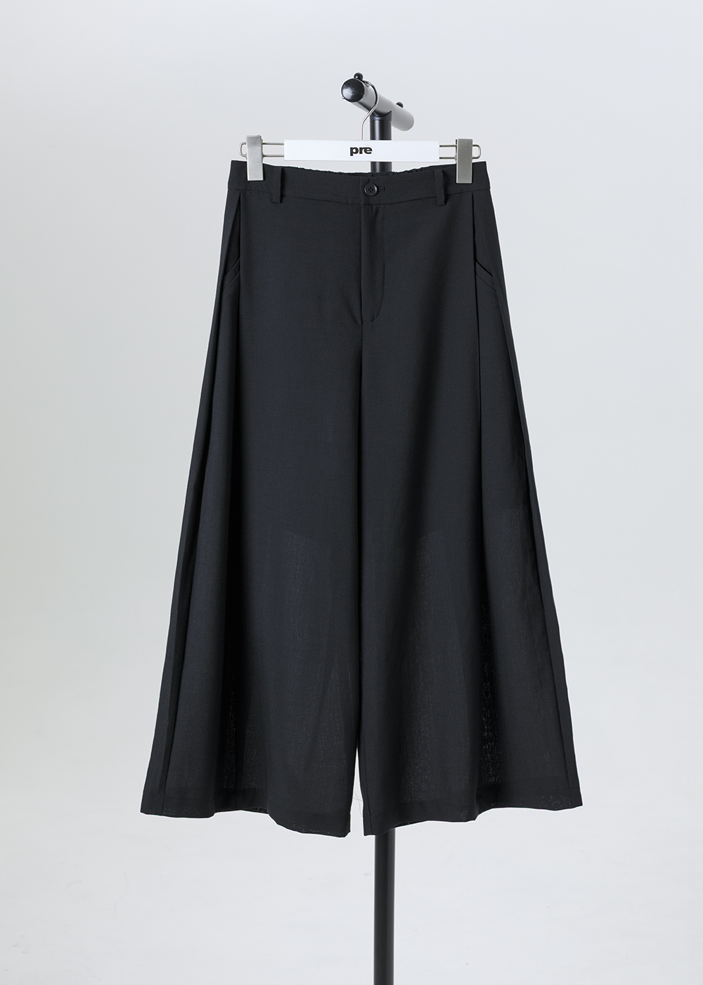 對摺活褶長寬褲 