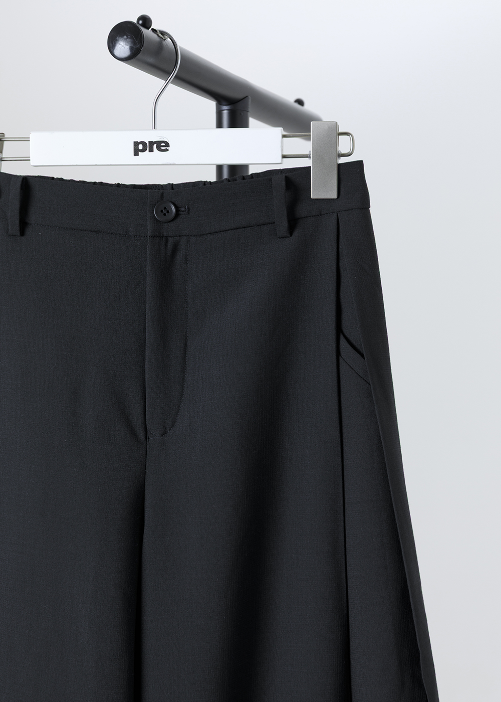 對摺活褶長寬褲 