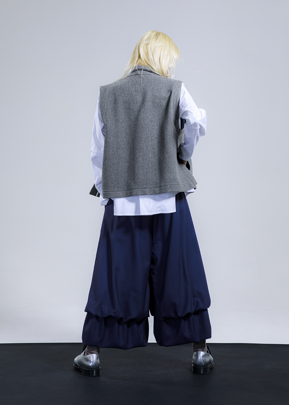 漫行雙層泡襬寬版長褲