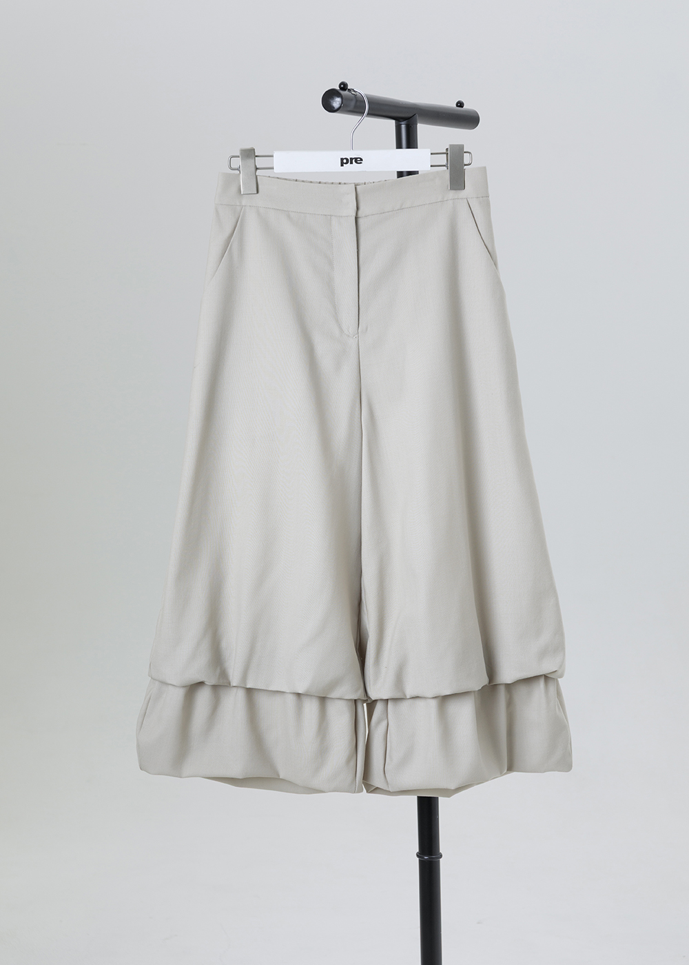 漫行雙層泡襬寬版長褲