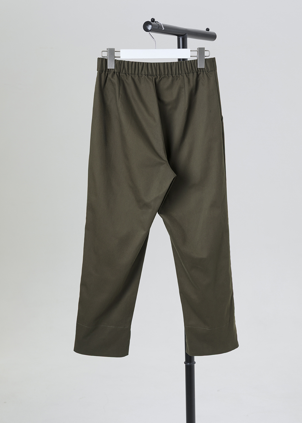 跳色開衩打褶長褲 