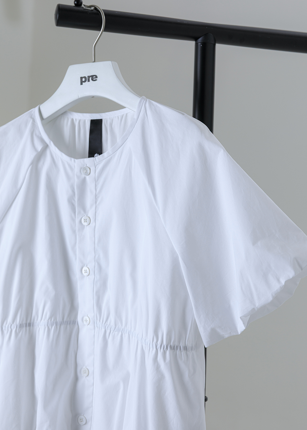 立體抽皺拉克蘭短袖上衣