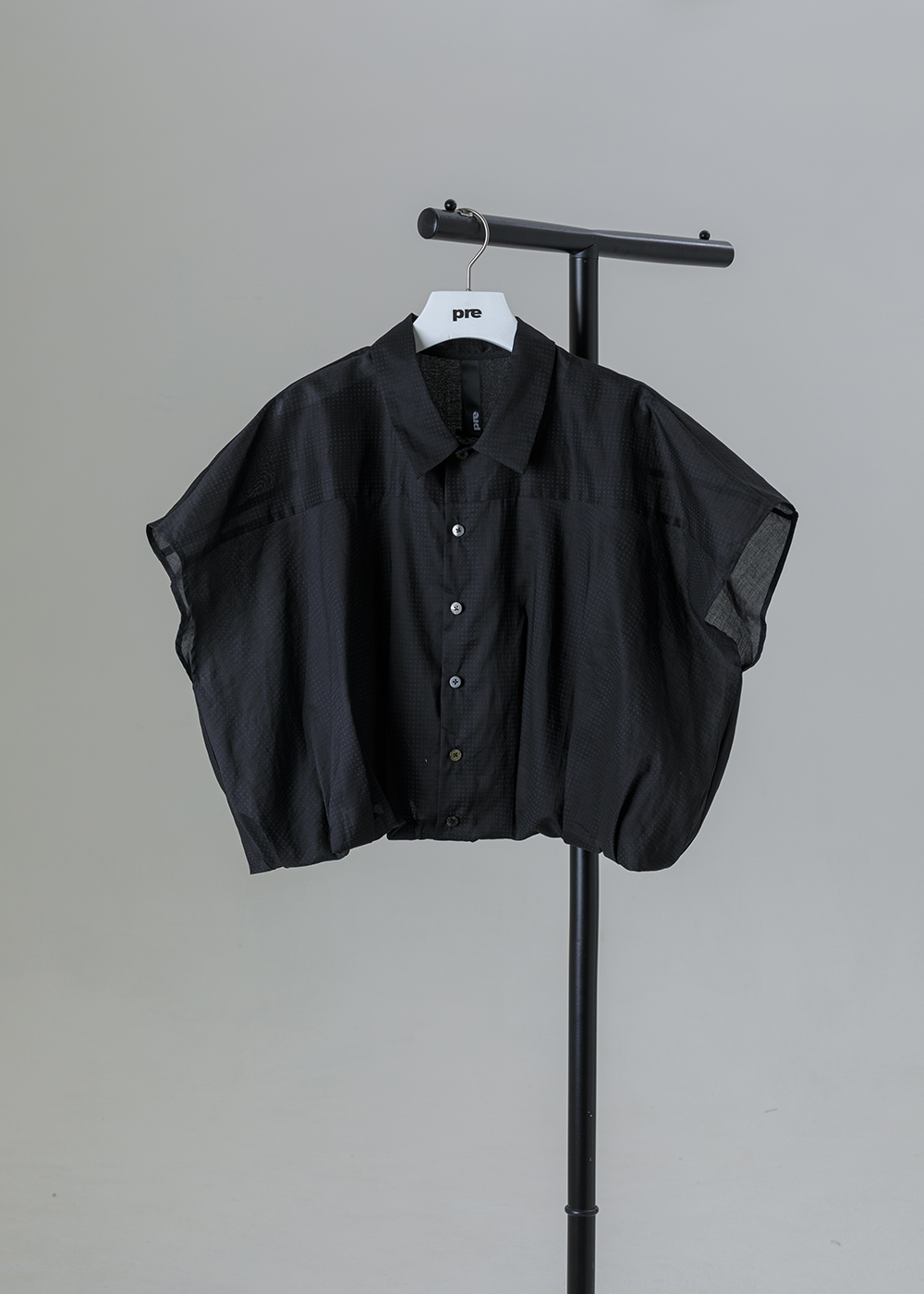 • 隱晦點點 • 幾何架構微格紋繭型襯衫