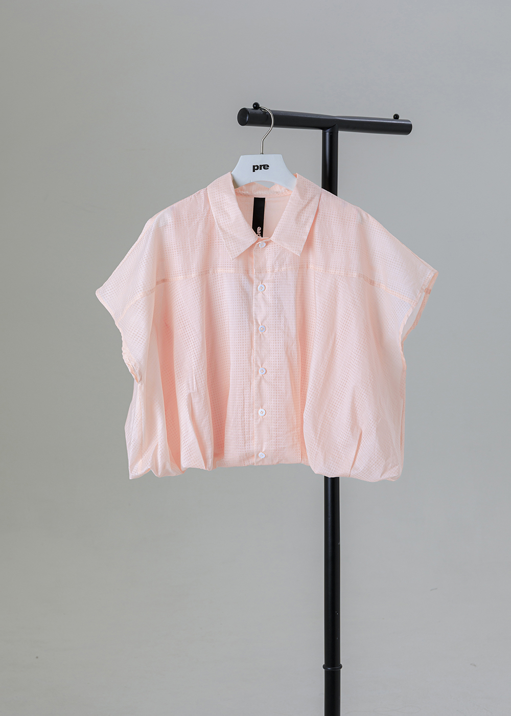• 隱晦點點 • 幾何架構微格紋繭型襯衫