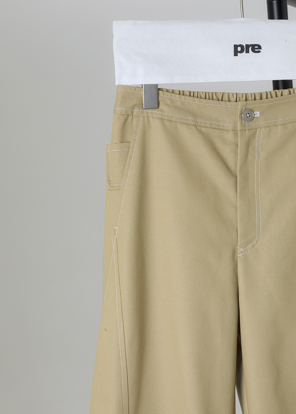 迴聲立體弧線剪接褲